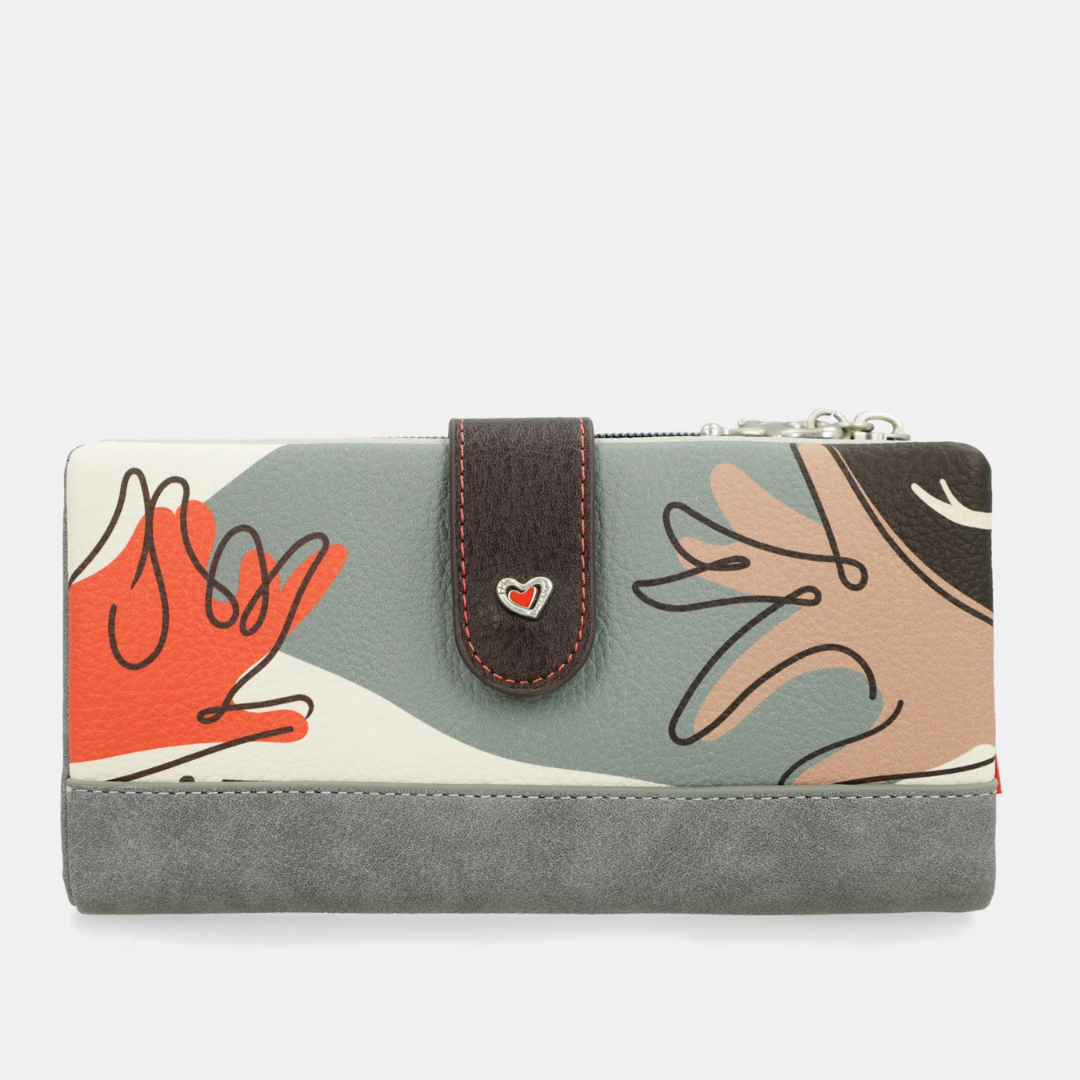 Elegante e funcional, este porta-moedas da Anekke tem um design sofisticado, combina estilo e praticidade. Possui diversos compartimentos para organizar cartões, notas e moedas com segurança, além de um fecho de botão e um compartimento com fecho de correr.