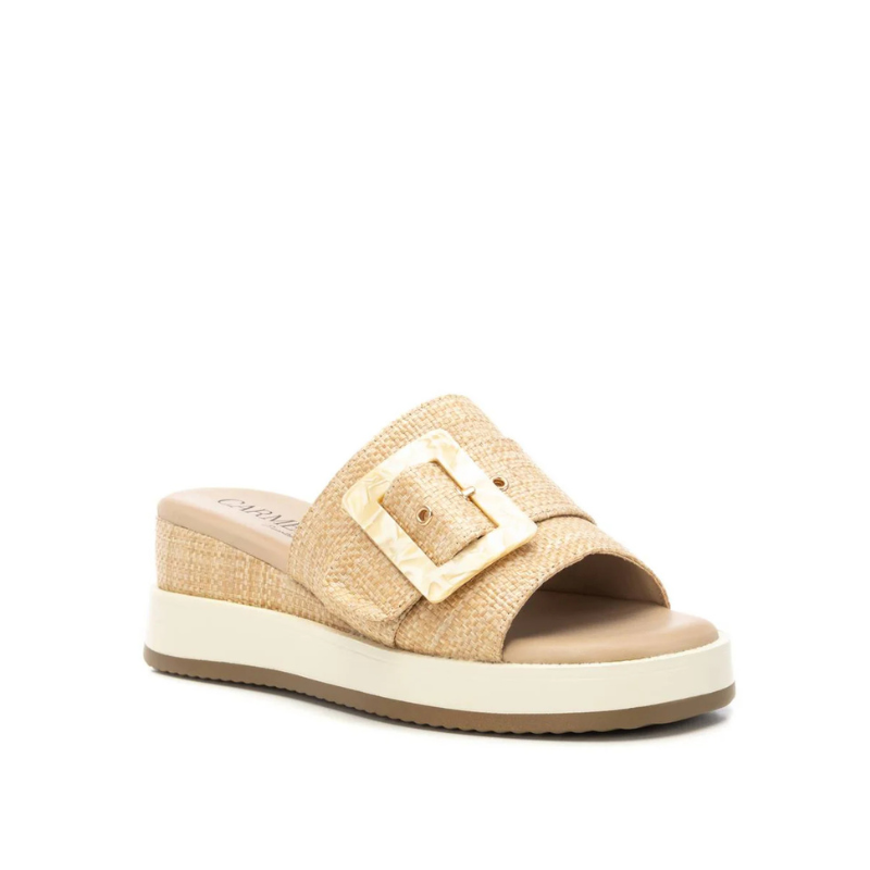 Ideal para os dias mais quentes, este chinelo combina conforto e sofisticação com um toque natural.

Este modelo apresenta uma plataforma leve e anatômica, perfeita para garantir estabilidade e bem-estar ao longo do dia. O acabamento em ráfia com fivela decorativa traz um ar artesanal e moderno ao mesmo tempo, ideal para looks casuais com um toque elegante.