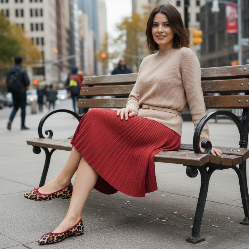 Destaque-se com estilo e ousadia com esta elegante sabrina em padrão leopardo com detalhes vermelhos.

Este modelo sofisticado combina o clássico animal print em tons de bege, castanho e preto com acabamentos em vermelho vibrante, criando um contraste perfeito que adiciona personalidade a qualquer look. O contorno em tecido vermelho e o delicado laço decorativo na frente conferem um toque feminino e refinado, enquanto o padrão leopardo traz um ar selvagem e moderno.