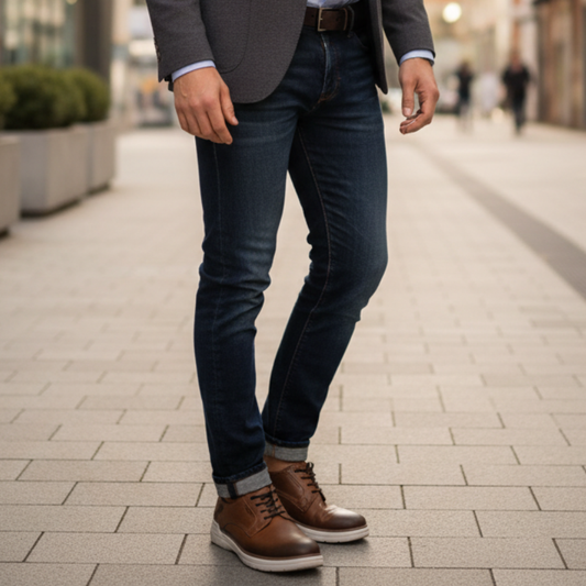 Este sapato casual em pele castanha combina elegância e conforto num design contemporâneo perfeito para o dia a dia.

Fabricado em pele, apresenta um acabamento suave e refinado que confere sofisticação a qualquer look. O destaque vai para os detalhes texturizados na zona lateral, que adicionam um toque moderno e distintivo ao design clássico.